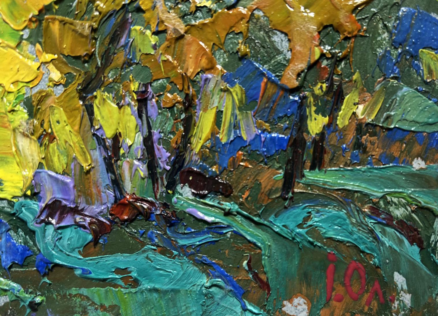 Vibrant impressionist oil painting Sunny summer day forest by Oleksiy Ivanyuk