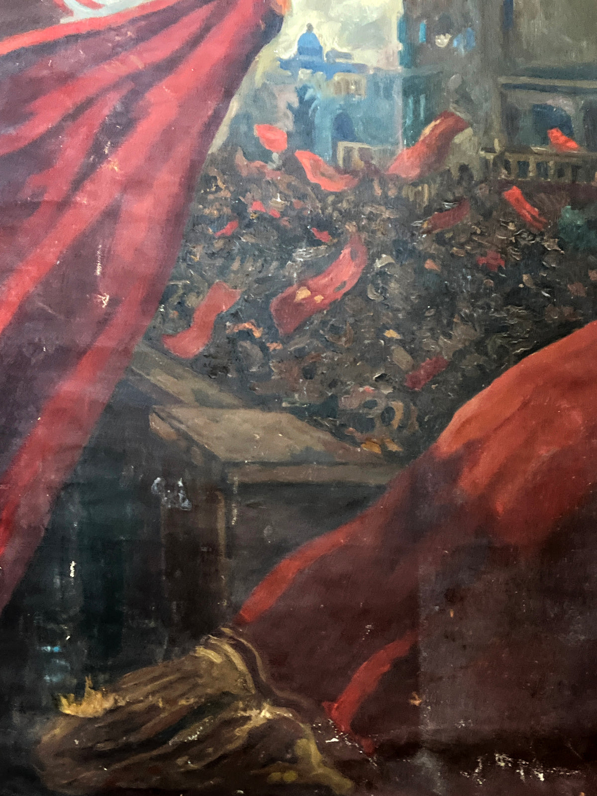 Oil painting Lenin on the Tribune Unknown Artist