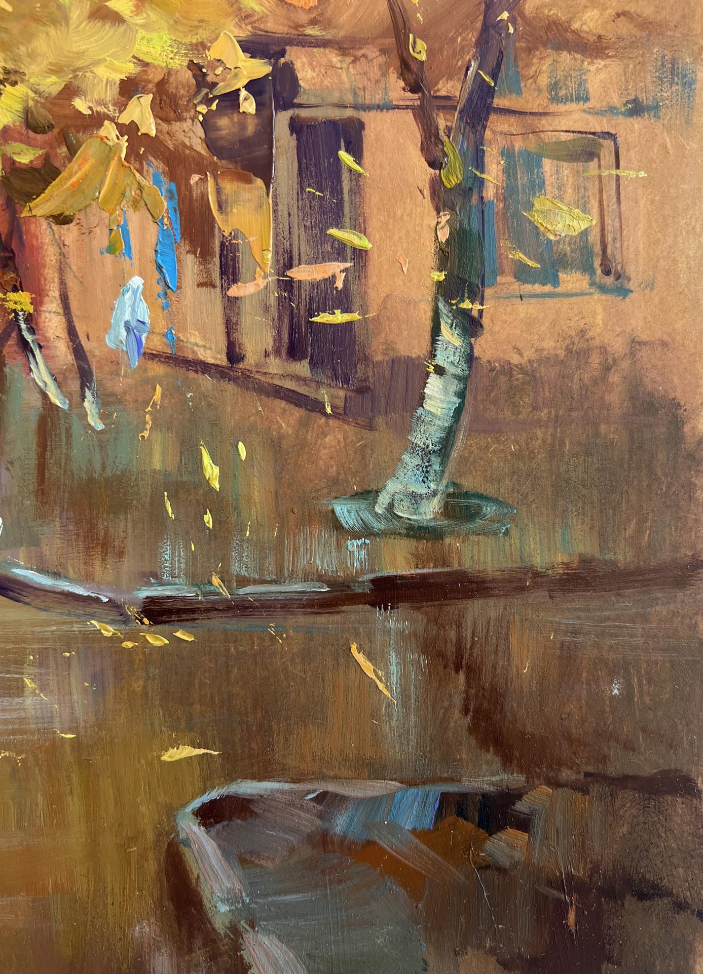 Oil painting Autumn in the heart of the city by Yuriy Suprunchuk
