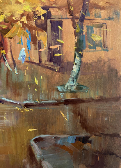 Oil painting Autumn in the heart of the city by Yuriy Suprunchuk