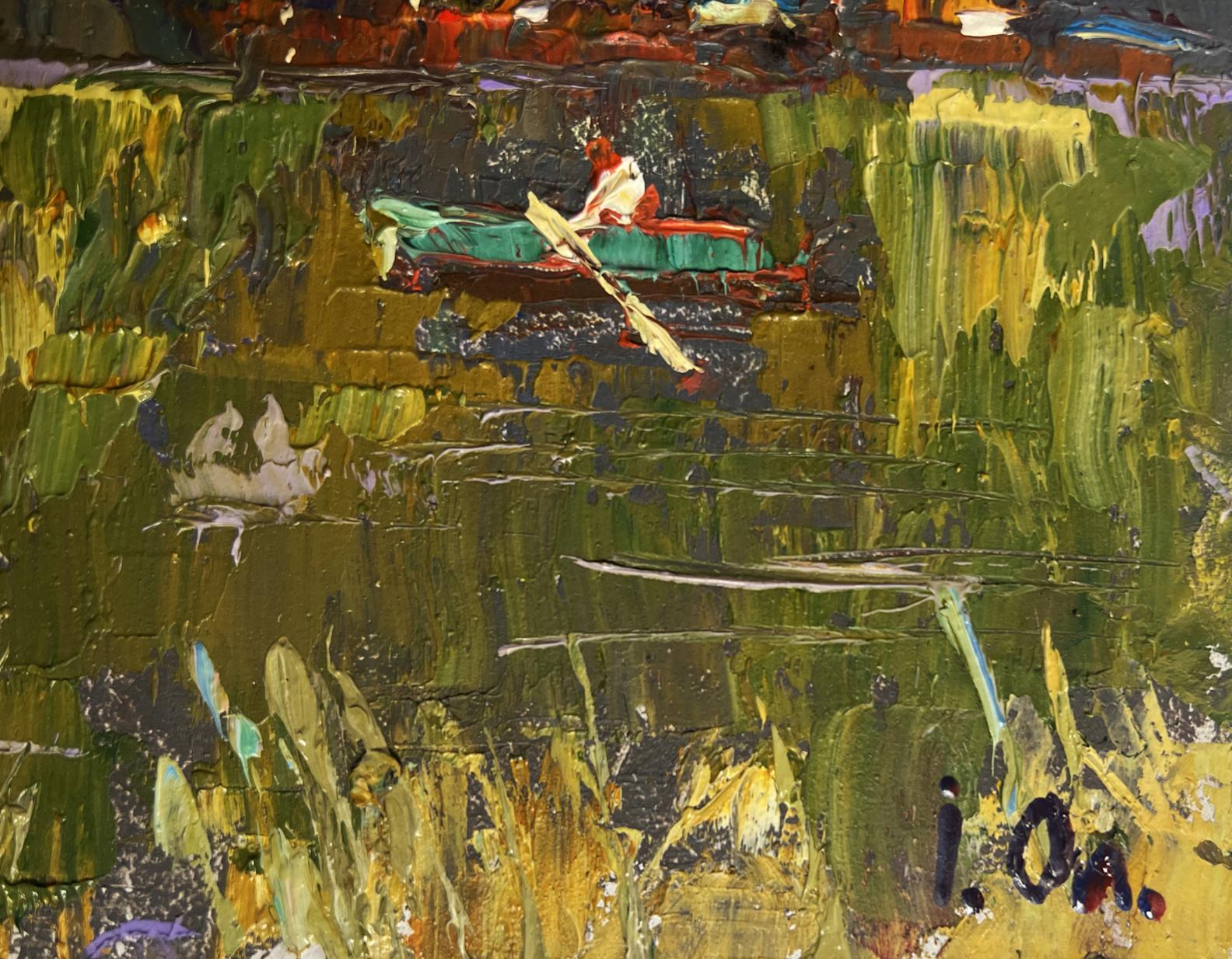 Oil painting Evening silence by the river by Oleksiy Ivanyuk