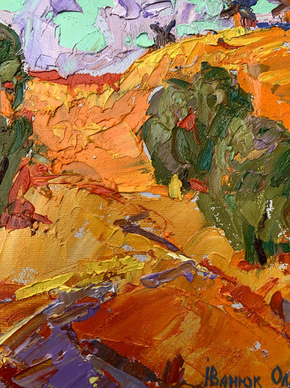 Vibrant impressionist oil painting Strong wind by Ivanyuk Oleksiy