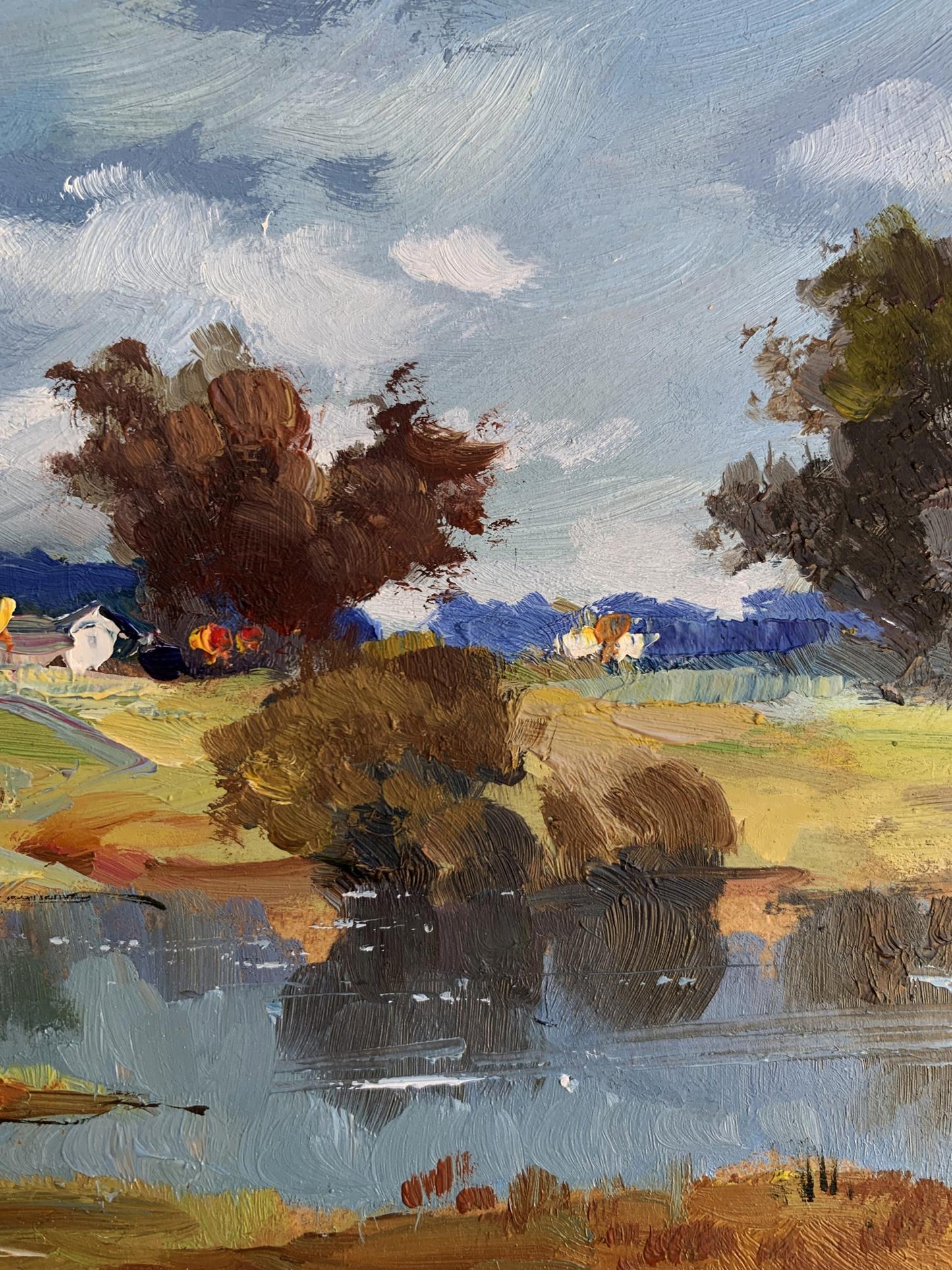 Textured oil painting River Silence by Yuriy Suprunchuk serene landscape