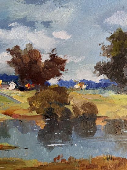 Textured oil painting River Silence by Yuriy Suprunchuk serene landscape