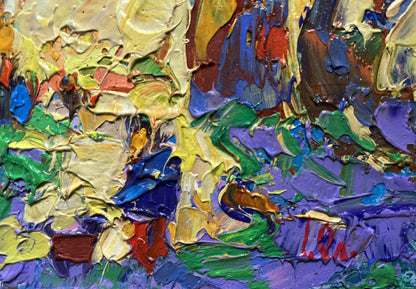 Vibrant oil painting Walking in the old park by Oleksiy Ivanyuk