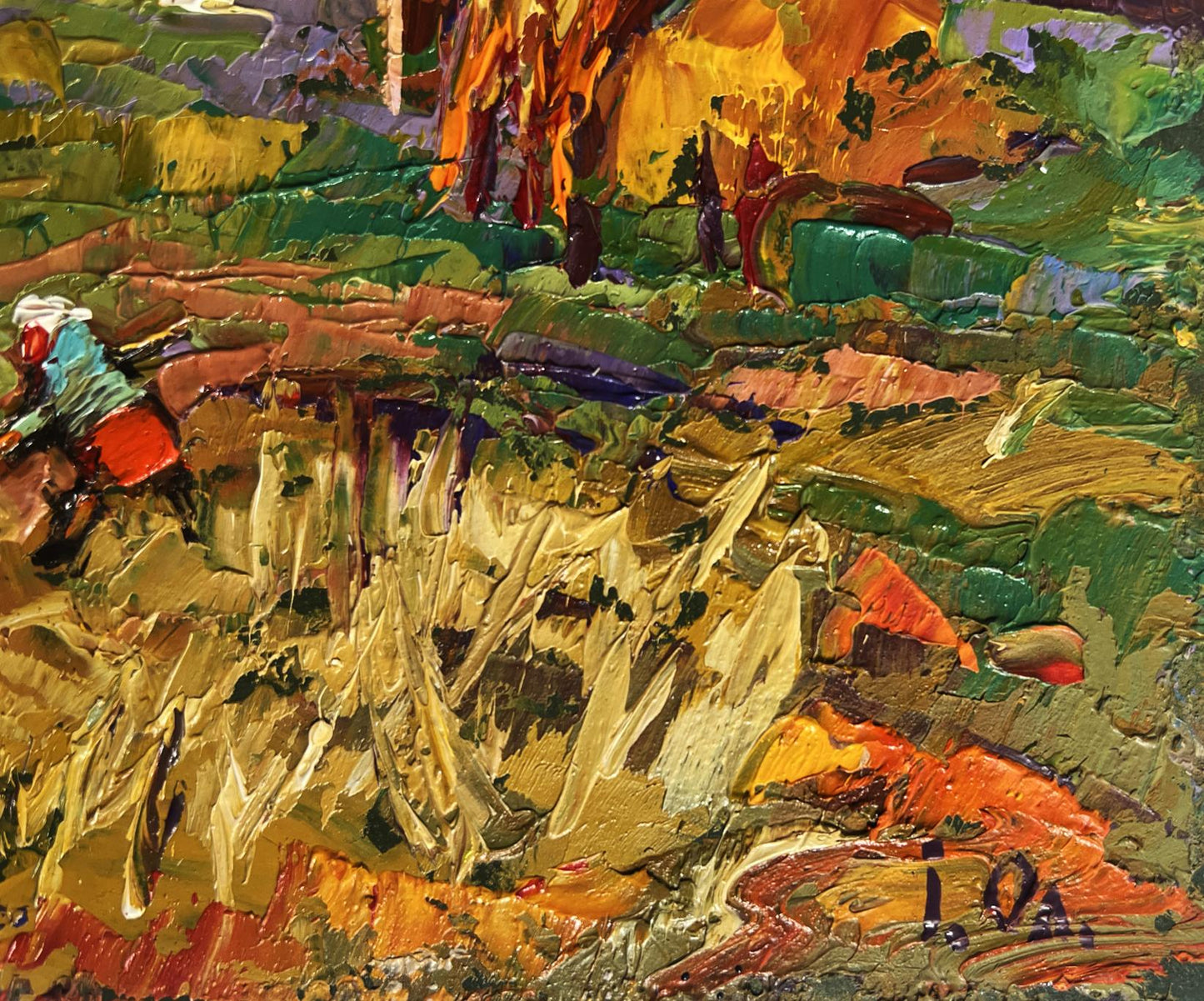 Vibrant impressionist oil painting In the Autumn Gardens by Oleksiy Ivanyuk