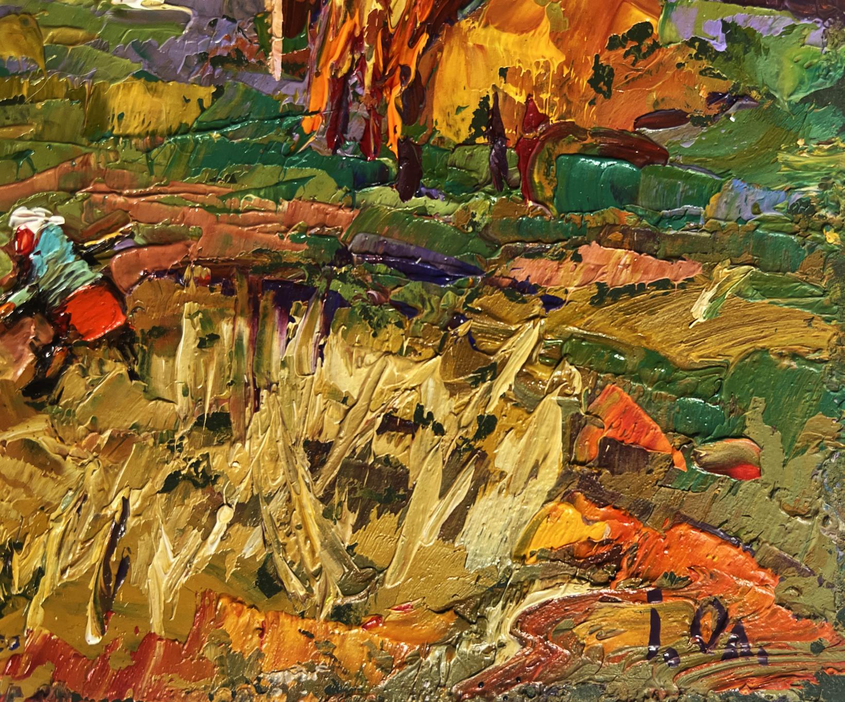 Vibrant impressionist oil painting In the Autumn Gardens by Oleksiy Ivanyuk