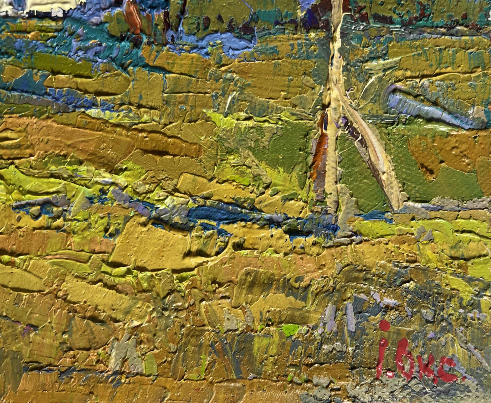 Vibrant impasto oil painting Enjoy the silence and nature by Oksana Ivanyuk