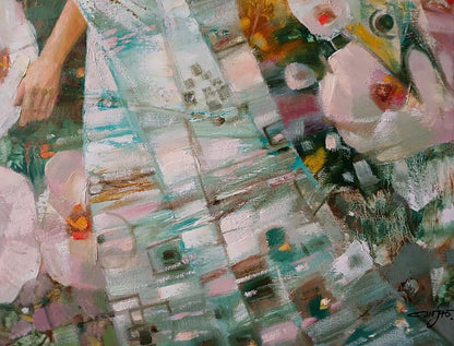 Abstract Spring Flowers oil painting by Anatoly Tarabanov in pastel tones