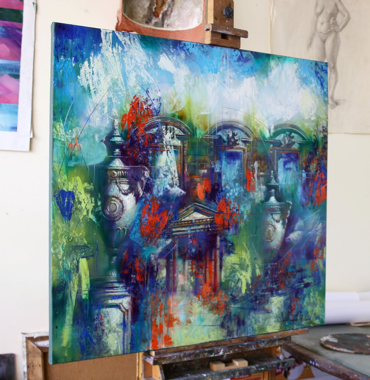 Oil painting Forgotten still life by Alexander Dobrodiy vibrant abstract canvas