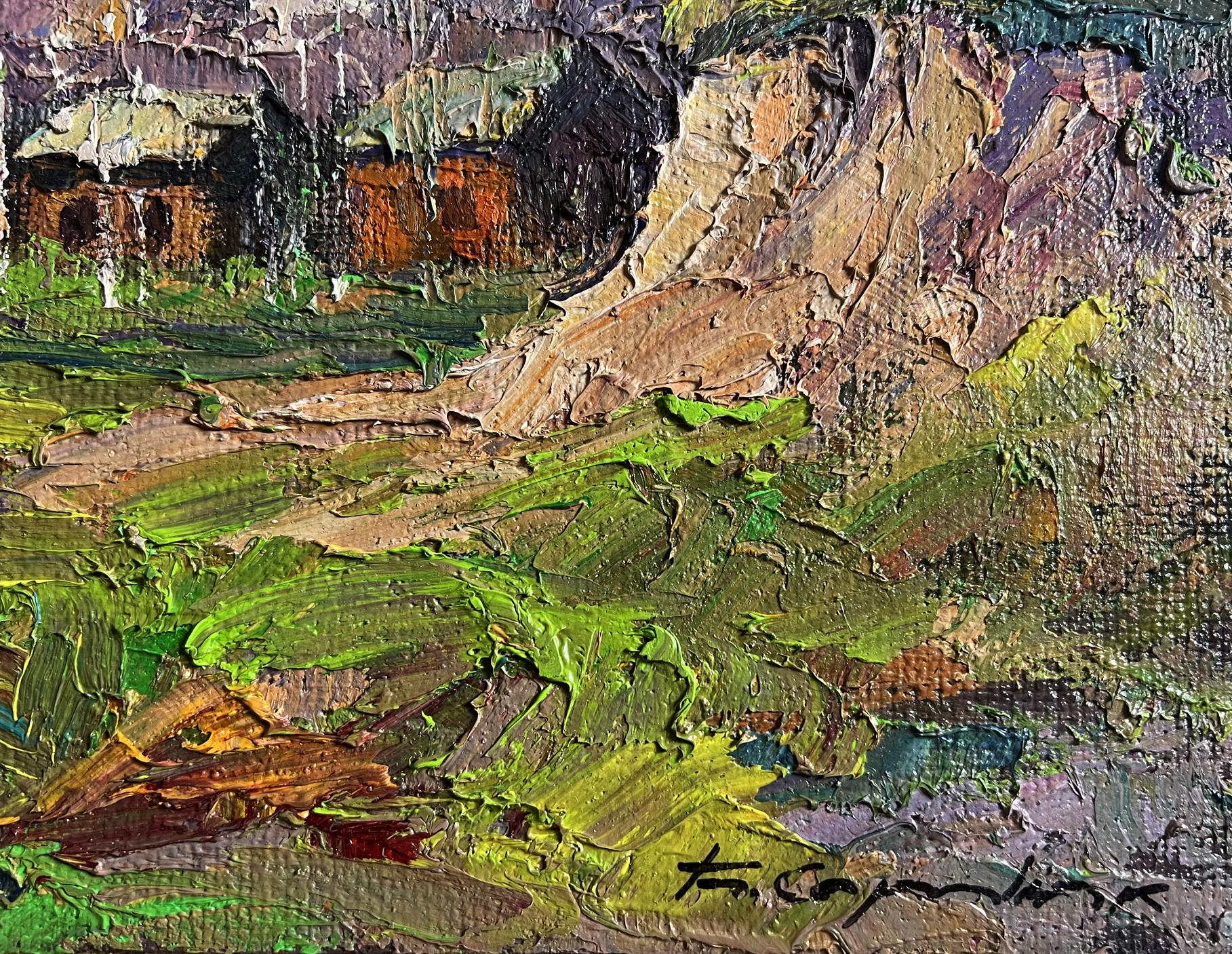 Oil painting The fragrant nature of spring by Boris Serdyuk, textured landscape