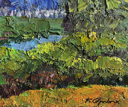 Oil painting Its getting dark by Boris Serdyuk impasto landscape