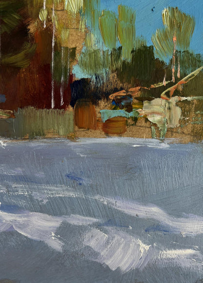 Oil painting Winter calm in the village by Yuriy Suprunchuk abstract landscape