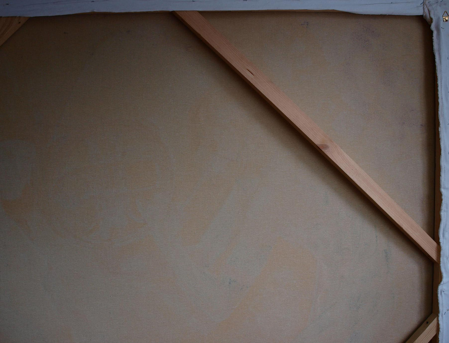Back of Hiranyagarbha Konsta G. Amelinn oil painting on light wood stretcher bars