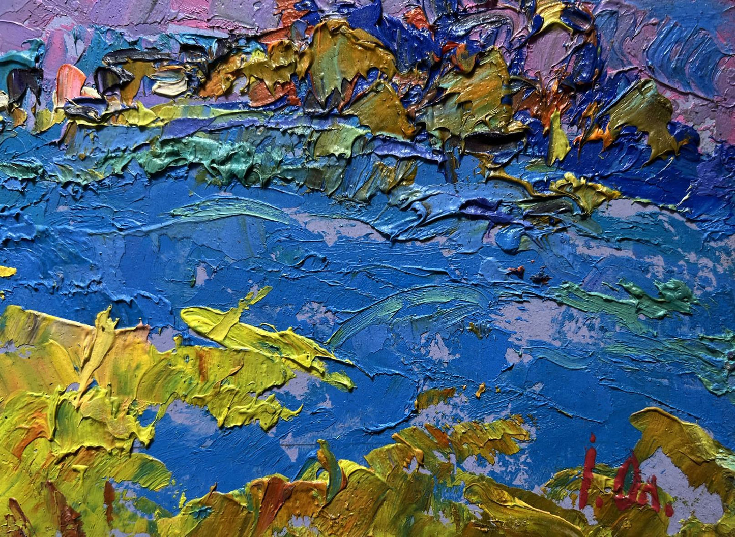 Vibrant impressionist oil painting Twilight in the Mountains by Oleksiy Ivanyuk