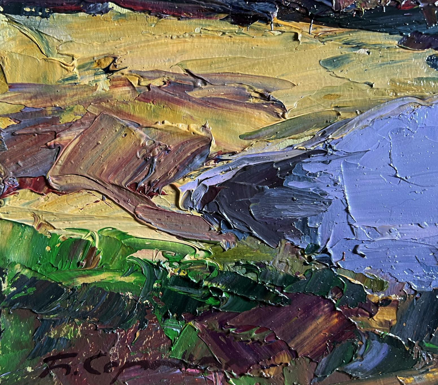 Impasto oil painting The beauty of an autumn evening by Boris Serdyuk