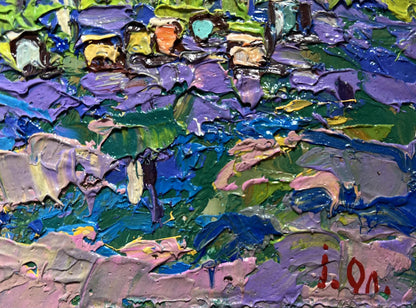 Vibrant impasto oil painting In the Shade of the Garden by Oksana Ivanyuk