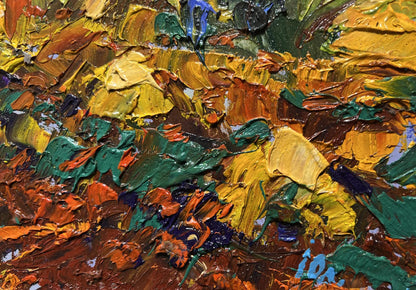 Oil painting The edge of a plowed field by Oleksiy Ivanyuk vibrant textured canvas