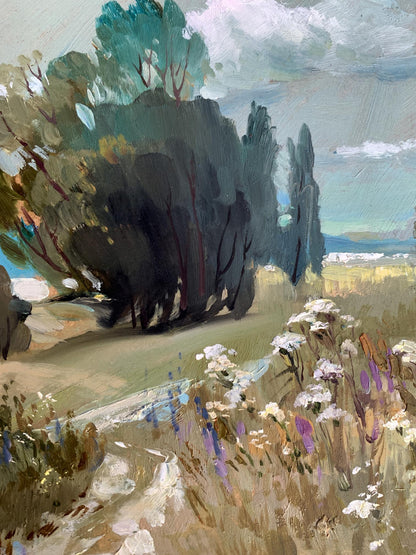 Textured oil painting of wildflower field by Yuriy Suprunchuk
