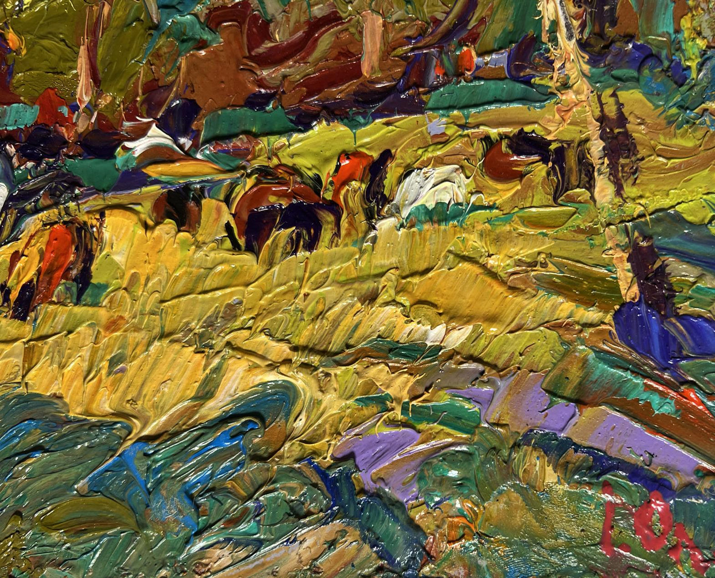 Vibrant impressionist oil painting For a walk in the field by Oleksiy Ivanyuk
