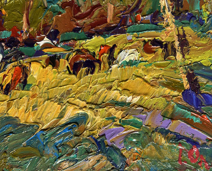 Vibrant impressionist oil painting For a walk in the field by Oleksiy Ivanyuk