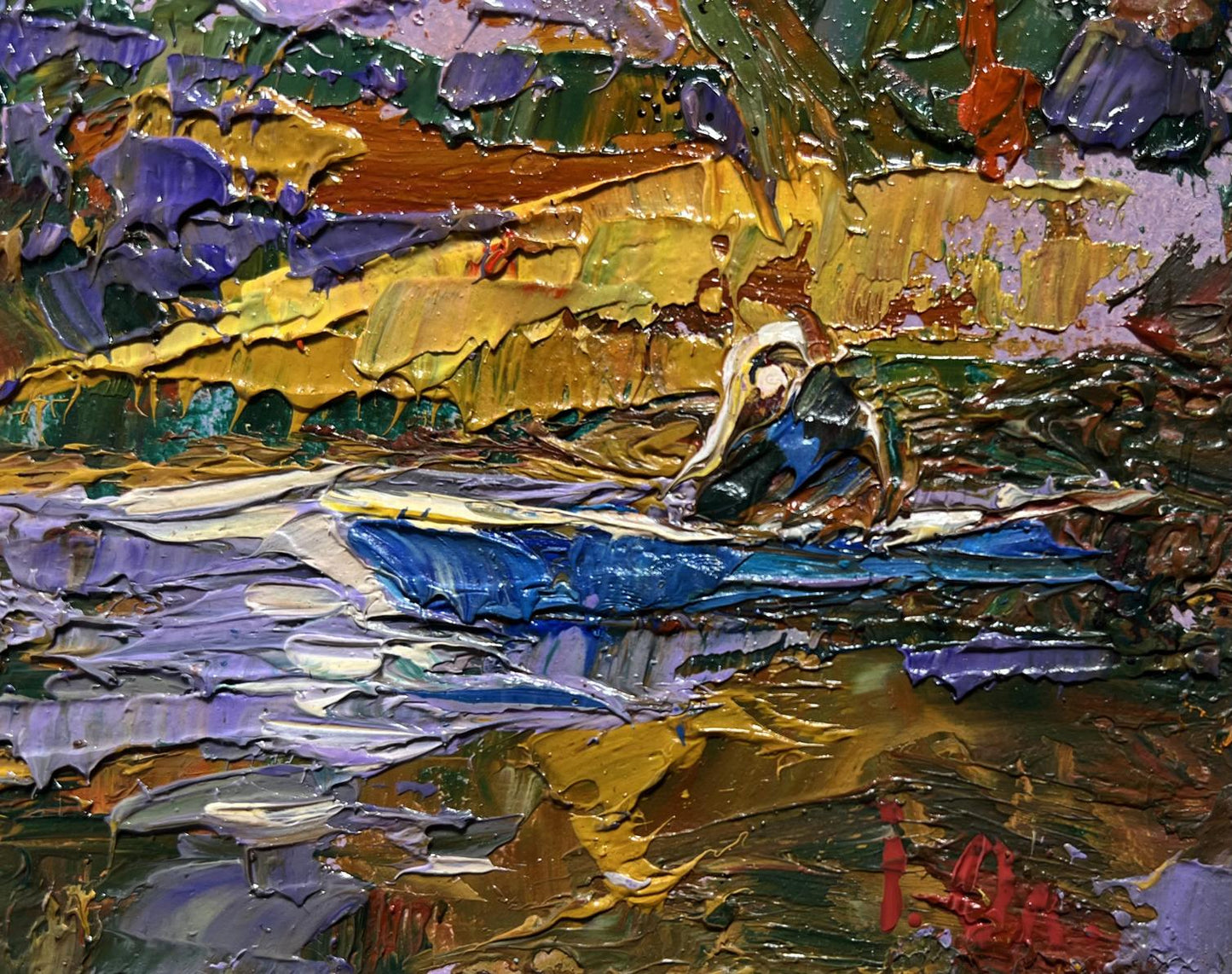 Vibrant impasto oil painting Solitude in Nature by Oleksiy Ivanyuk