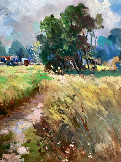 Vibrant impressionist oil painting Wheat Field by Yuriy Suprunchuk