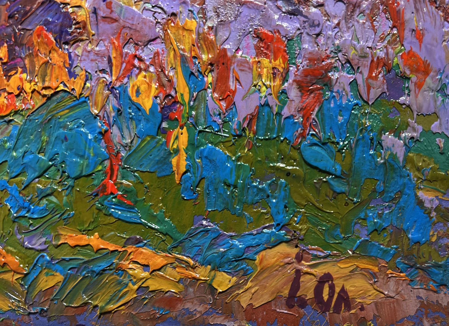 Oil painting Moon in the sky by Oleksiy Ivanyuk with vibrant textured brushstrokes