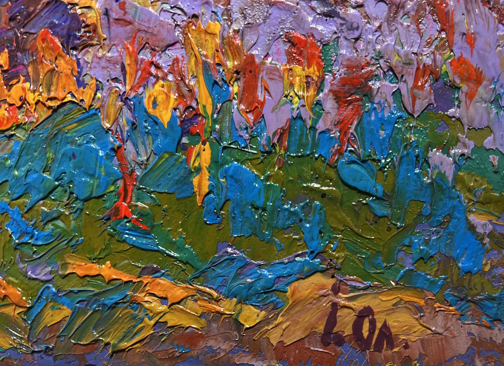 Oil painting Moon in the sky by Oleksiy Ivanyuk with vibrant textured brushstrokes