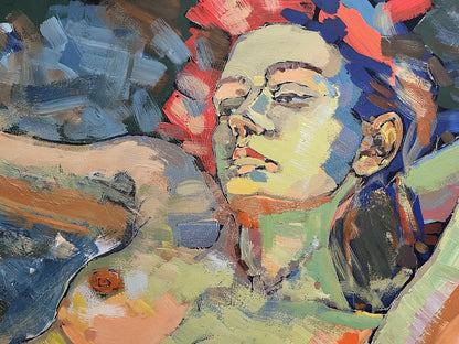 Acrylic painting  expressionism nude Woman Serhiy Kovalev