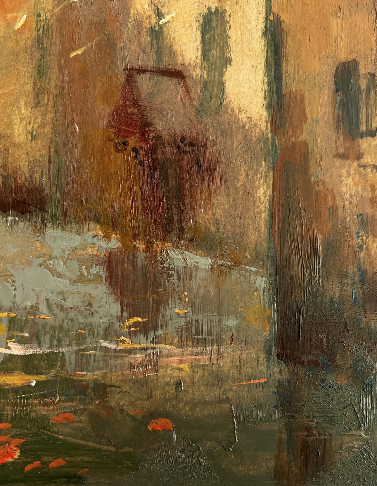 Abstract expressionist oil painting of autumn streets by Yuriy Suprunchuk