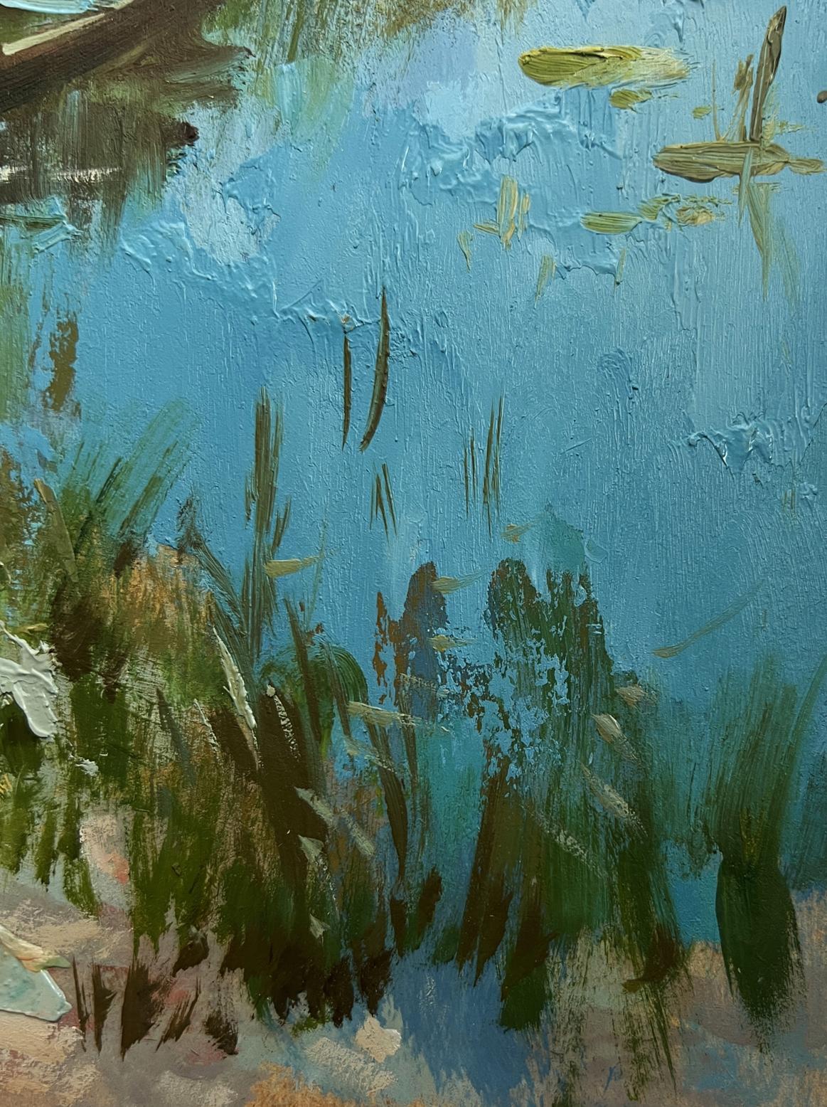 Oil painting Sunny warm day by the river by Yuriy Suprunchuk