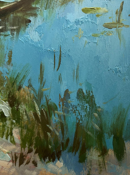 Oil painting Sunny warm day by the river by Yuriy Suprunchuk