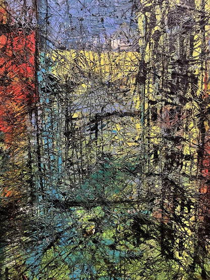 Oil painting Episode by Serhiy Kovalev with bold vibrant abstract strokes