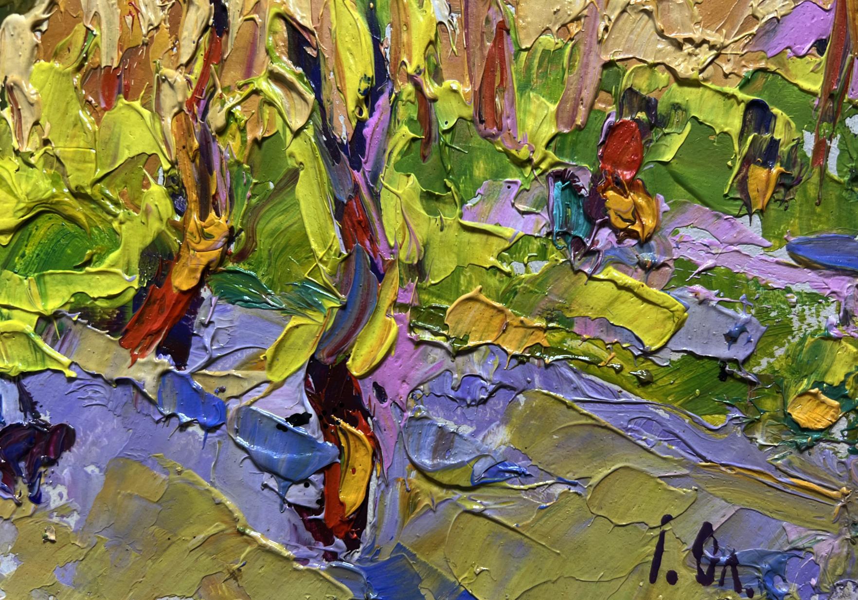 Vibrant impressionist oil painting On a walk in the morning in autumn by Oleksiy Ivanyuk