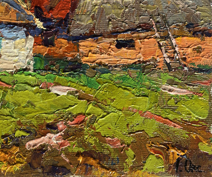 Oil painting Sunny day in the village by Oksana Ivanyuk textured landscape