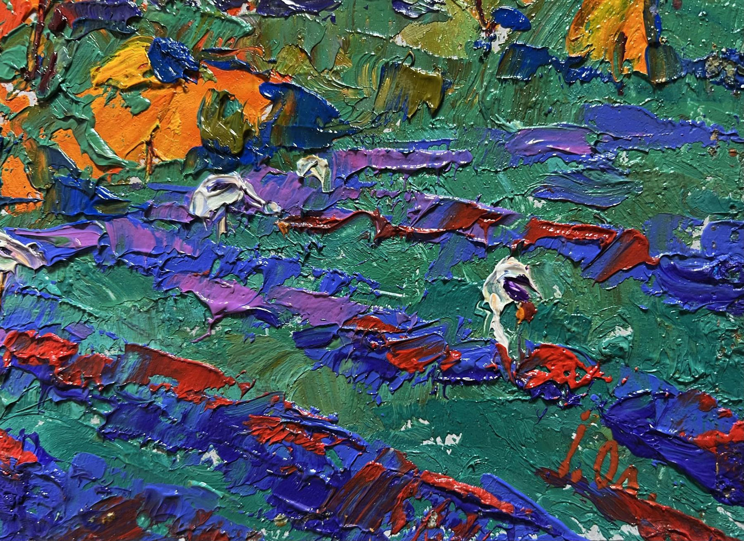 Vibrant impressionist oil painting Crimson evening in the field by Oleksiy Ivanyuk