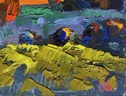 Vibrant impressionist oil painting Far away in the silence of nature by Oleksiy Ivanyuk