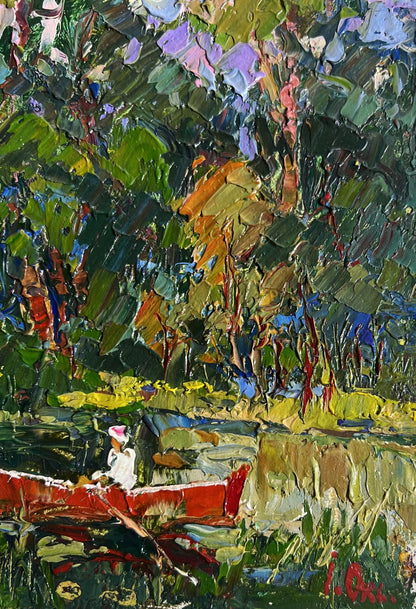 Vibrant impressionist oil painting A break from the city by Oksana Ivanyuk