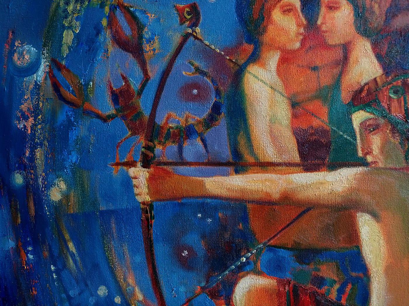 Abstract oil painting Signs of the Zodiac by Anatoly Tarabanov