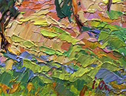 Vibrant impasto oil painting Rustle of poplar trees by Oleksiy Ivanyuk