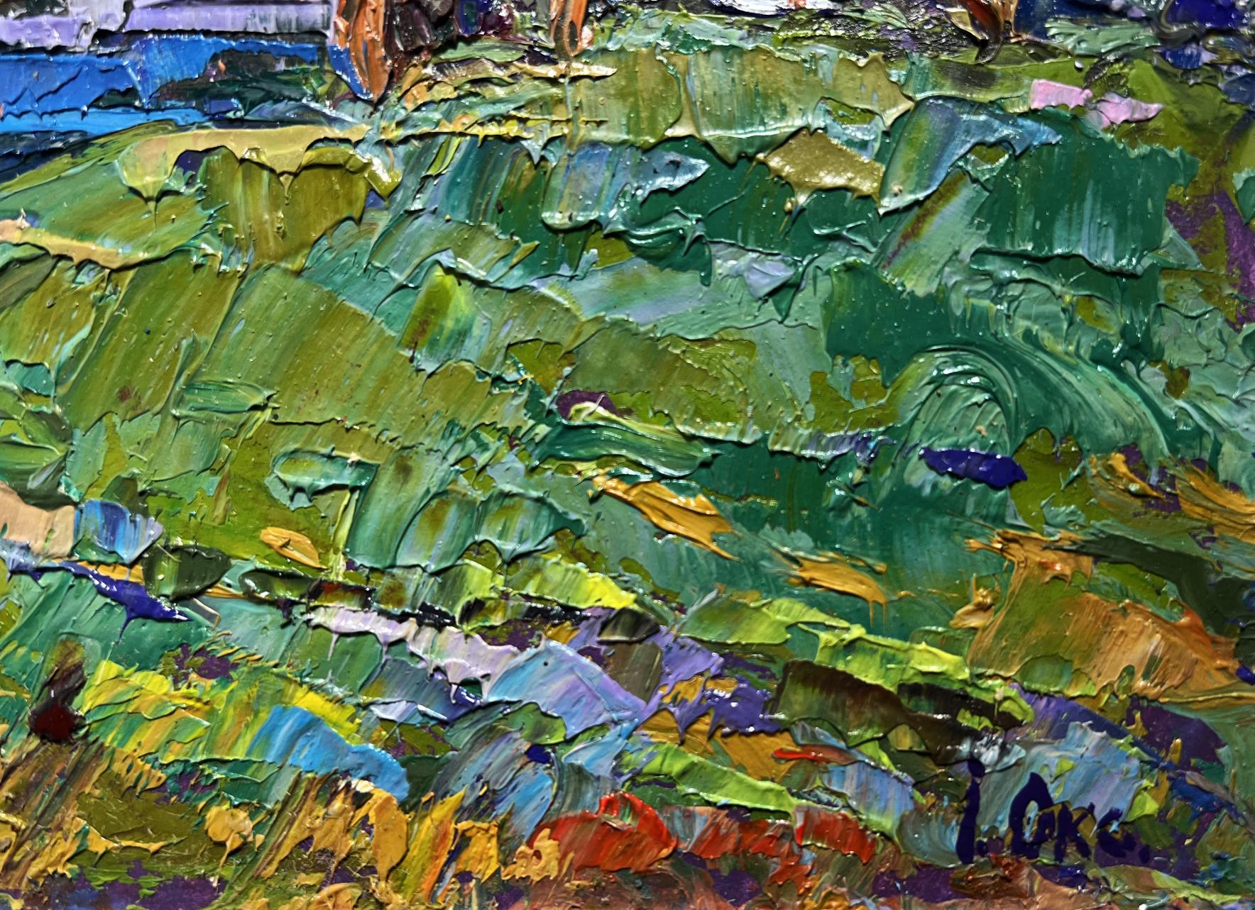 Vibrant impasto oil painting Swam to the shore by Oksana Ivanyuk