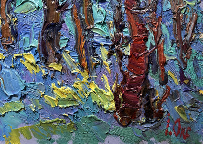 Oil painting A Walk Through the Morning Forest by Oksana Ivanyuk