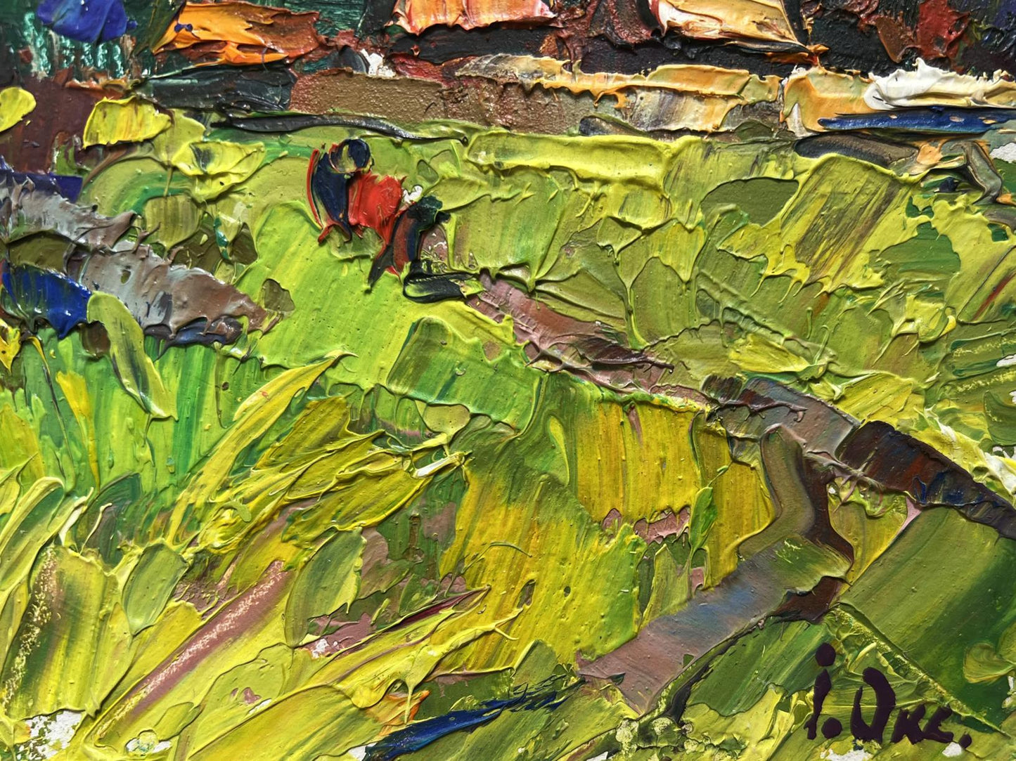 Vibrant impressionist oil painting The Road Home by Oksana Ivanyuk