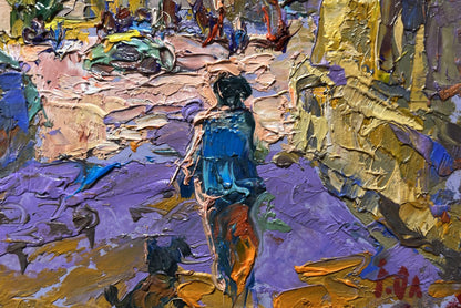 Oil painting Quiet city street by Oleksiy Ivanyuk vibrant impressionist scene