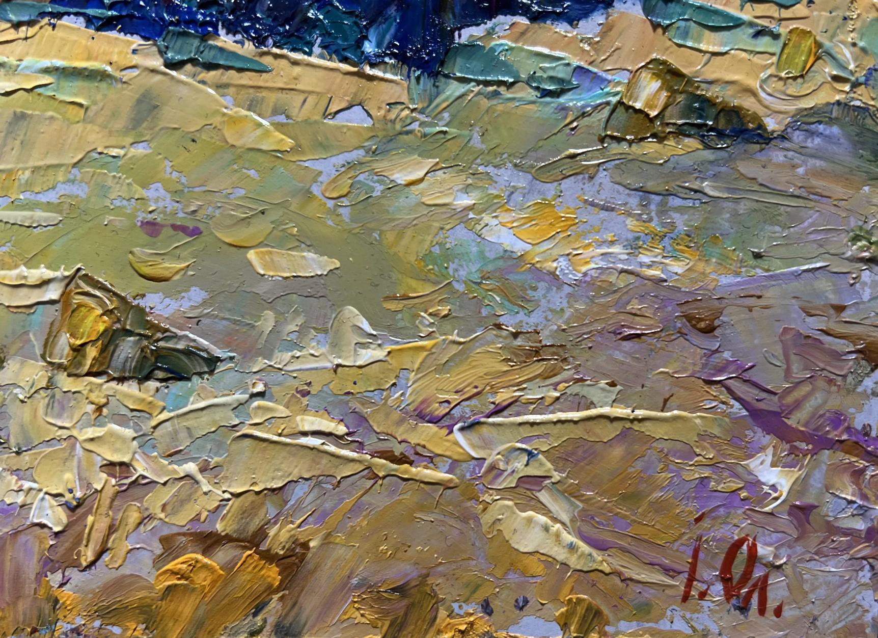 Impasto oil painting In the Morning in a Wheat Field by Oleksiy Ivanyuk