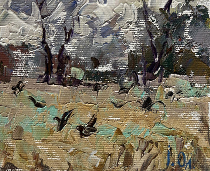 Textured impressionist oil painting Deep autumn has arrived by Oleksiy Ivanyuk