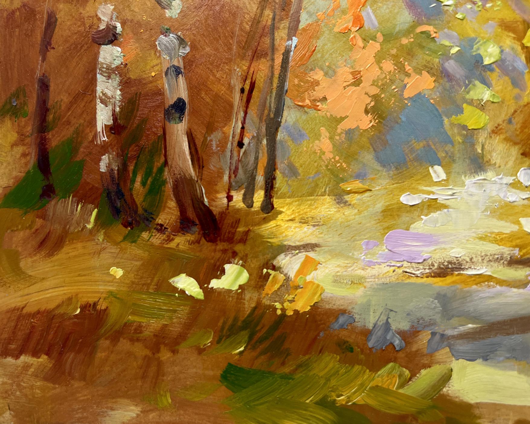 Oil painting Autumn birch grove by Yuriy Suprunchuk