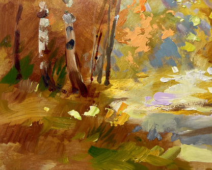 Oil painting Autumn birch grove by Yuriy Suprunchuk
