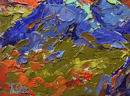 Oil painting Full moon in the field by Oleksiy Ivanyuk vibrant abstract textured artwork